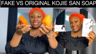 HOW TO DIFFERENTIATE BETWEEN FAKE AND ORIGINAL KOJIE SAN SOAP BENEFITS amp SIDE EFFECT productreview [upl. by Swihart]