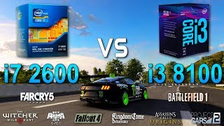 i7 2600 vs i3 8100 Test in 8 Games [upl. by Raymonds]