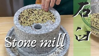 【そば粉の作り方】石臼のゴリゴリ♪蕎麦粉のザラザラ感を自家製します☆SOBA powder made from millstone [upl. by Zurkow]