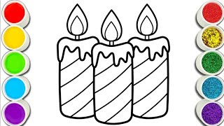 how to draw a candle for kids painting and colouring for kids and toddlers [upl. by Gnehc128]