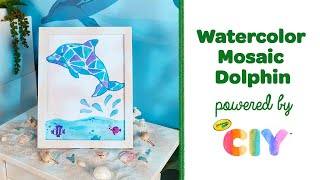 Watercolor Mosaic Dolphin Craft for Kids  Crayola CIY [upl. by Youngran]