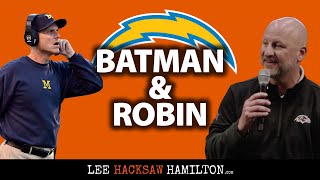 Chargers Jim Harbaugh and Joe Hortiz are Batman and Robin  Chargers GM Joe Hortiz press conference [upl. by Letnuahs150]