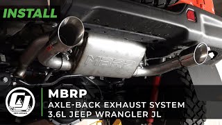 20182021 Jeep JL install  MBRP AxleBack Exhaust System [upl. by Einhoj]