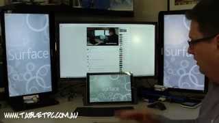 Surface Pro 3 Tips  Working in the Office with 4 Screens 4K Display Docking Station [upl. by Adroj]