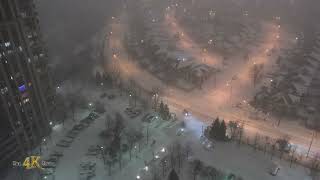 Ontario Thundersnow lightning  sound in heavy blizzard 332023 [upl. by Ahseyk]