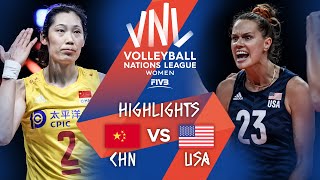 CHN vs USA  Highlights Week 5  Womens VNL 2021 [upl. by Neelyak]