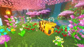 🌼 🐝 Minecraft Cherry Blossom Lake Ambience with Lofi Mix 🐝 🌼 [upl. by Sami]