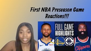 JadaReacts to Warriors vs Clippers Preseason Game Highlights Reactions [upl. by Oiliruam]