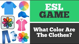 What Color Are The Clothes  English Guessing Game  Premade ESL Game [upl. by Eelnayr44]