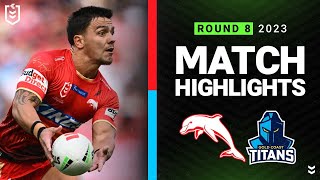 NRL 2023  Dolphins v Gold Coast Titans  Match Highlights [upl. by Silloc]