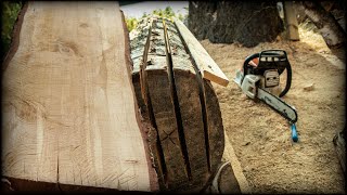 Freehand Chainsaw Milling 🌲 [upl. by Vaenfila]