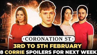 8 Coronation Street Spoilers for Next Week – 3rd to 5th February [upl. by Ahcurb]