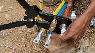 Electrical cable crimping with lugs in field [upl. by Prakash]