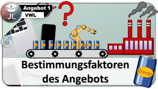 Bestimmungsfaktoren des Angebots was beeinflusst das Angebotsverhalten [upl. by Llenna]