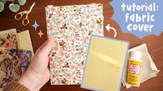 Personalize Your Hobonichi Cousin With A Fabric Cover  DIY Fabric Notebook Cover [upl. by Bocock]