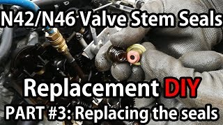 BMW N42N46 Valve Stem Seals Replacement PART 3 Replacing the seals [upl. by Shere]