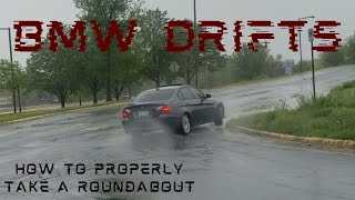 BMW E90 DRIFT COMPILATION HOW TO PROPERLY TAKE A ROUNDABOUT [upl. by Ridinger727]