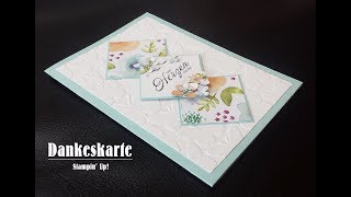 Dankeskarte  Von Herzen danke  Stampin Up  DIY [upl. by Enneillij]