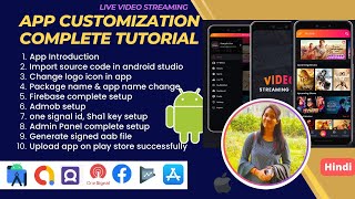 Video Streaming Android App TV Shows Movies Sports Video Streaming Full Customization Tutorial [upl. by Ehsrop633]