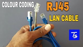 Rj45 color coding Connector cat6 straight cable Patch cord LAN Cable color code making in hindi [upl. by Peggy]