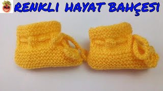 Kolay Bebek Patiği Modeli  Baby Booties  Örgü Dantel Oya El İşi [upl. by Dier]