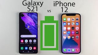 iPhone 12 vs Galaxy S21 Battery Life DRAIN Test [upl. by Ammon998]