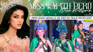 MISS EARTH PERÚ NIVA ANTEZANA  PERÚ GANA MEDALLA DE ORO EN TRAJE RECICLADO  MISS EARTH 2024 [upl. by Siva120]