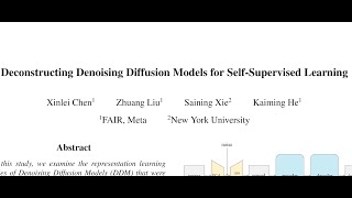 short Deconstructing Denoising Diffusion Models for SelfSupervised Learning [upl. by Rizzo]