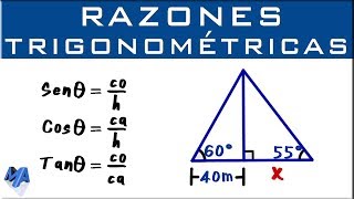 Razones trigonométricas  Aplicación con dos triángulos  Ejemplo 1 [upl. by Landing]