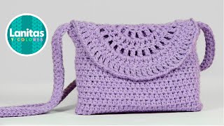 Bolso Cartera de algodón a crochet NIVEL PRINICIANTE  Lanitas y Colores [upl. by Maunsell]