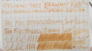 Ink Review Pelikans 4001 quotBrilliant Redquot Ink [upl. by Aienahs]