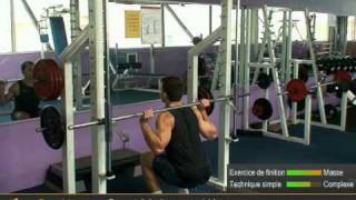 Exercices des squats a la barre guidée smith machine [upl. by Neeven]