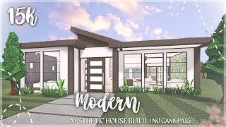 15K BLOXBURG  Modern Housebuild  Aesthetic Home  No Gamepass [upl. by Inoek]