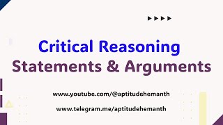 Statements amp Arguments  Critical Reasoning  Accenture [upl. by Schramke]