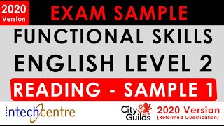 Functional Skills English Level 2  READING Exam Sample  City amp Guilds Exam [upl. by Perdita]