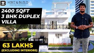 40x50 house plan with garden  2400 sft north facing 3bhk duplex house walkthrough with cost [upl. by Rowland]