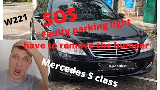 how to remove bumper headlights parking light bulb on Mercedes S class W221 [upl. by Arihaz]