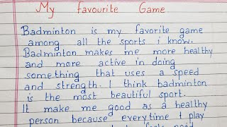 Write an essay on My Favourite Game  Essay Writing  English [upl. by Lankton]