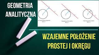 Geometria analityczna  wzajemne położenie prostej i okręgu [upl. by Clarice]