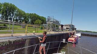 How to go through a lock on the Mississippi River small boat [upl. by Aninay370]