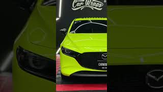 ✅wrap yellow fluorescent de Hexis mazda mazda3 lordwrapper wrapping glow neon fosfo [upl. by Pell]