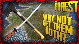 How to get the Modern Axe amp Katana within 4 Minutes of each other  The Forest Tutorial [upl. by Latterll]