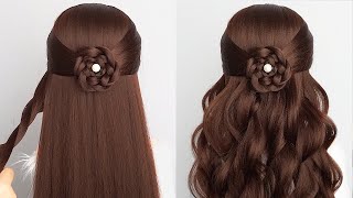 Easy amp Cute Hairstyle Long Hair  Braid Simple Hair Style Girl For Wedding Guest [upl. by Elnar]