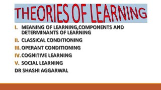 THEORIES OF LEARNING IN HINDI [upl. by Meek426]