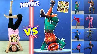 FORTNITE DANCE CHALLENGE in REAL LIFE All Dances [upl. by Adlitam460]