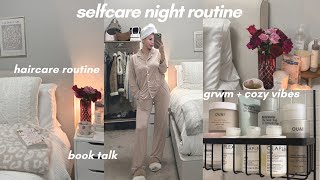 selfcare night routine 2023 🤍 glow up routine haircare  hairwash day routine reading aesthetic [upl. by Noteloc]