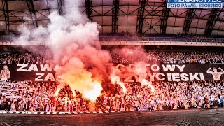 LECH POZNAŃ  Wisła Kraków 16102016 krzyż z rac dla ŚP Damianka [upl. by Boys]