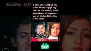 veyi kanullatho song lyrics  nee sneham neesneham song udaykiran arthiagarwal rppatnaik hit [upl. by Kenney]