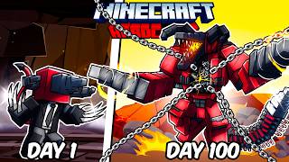 I Survived 100 Days as EVIL DRILLMAN in Hardcore Minecraft [upl. by Llirrem]