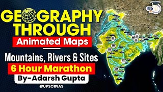 Understand Indian Geography through 2D Animation  Mountains Rivers Dams National Parks  UPSC GS [upl. by Gniy]